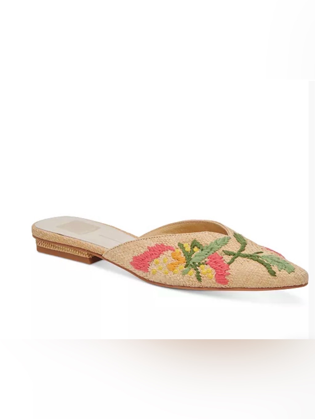 Women's Elm Pointed-Toe Embroidered Slip-On Mule Flats. Size 8.5 New